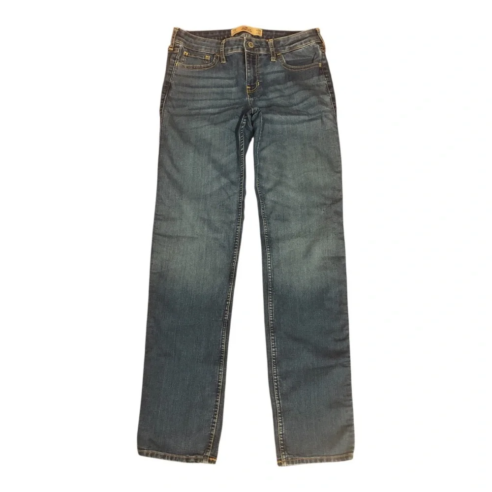 🔹Hollister Women's Straight Leg Blue Jeans Sz 7-R🔹 - Picture 7 of 11